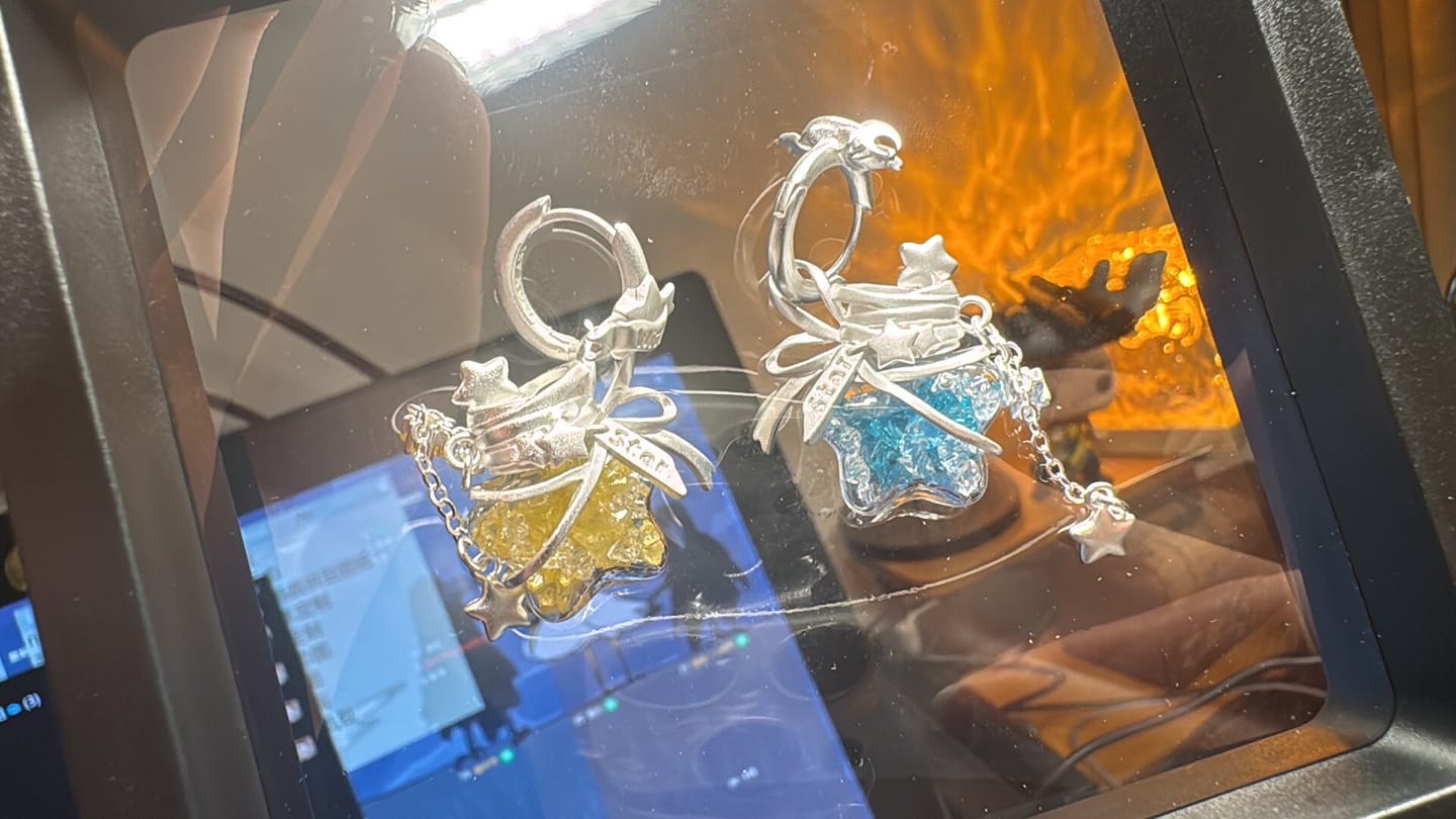Customer photo review of “WISHING STAR” Platinum Plated Wishing Bottle Star Statement Pendant Necklace