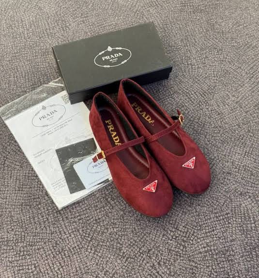Customer photo review of Prada 2026 Ballet Flat Suede Sheepskin 715617