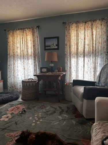 Customer photo review of Hattie Floral Linen Blend Custom Curtains