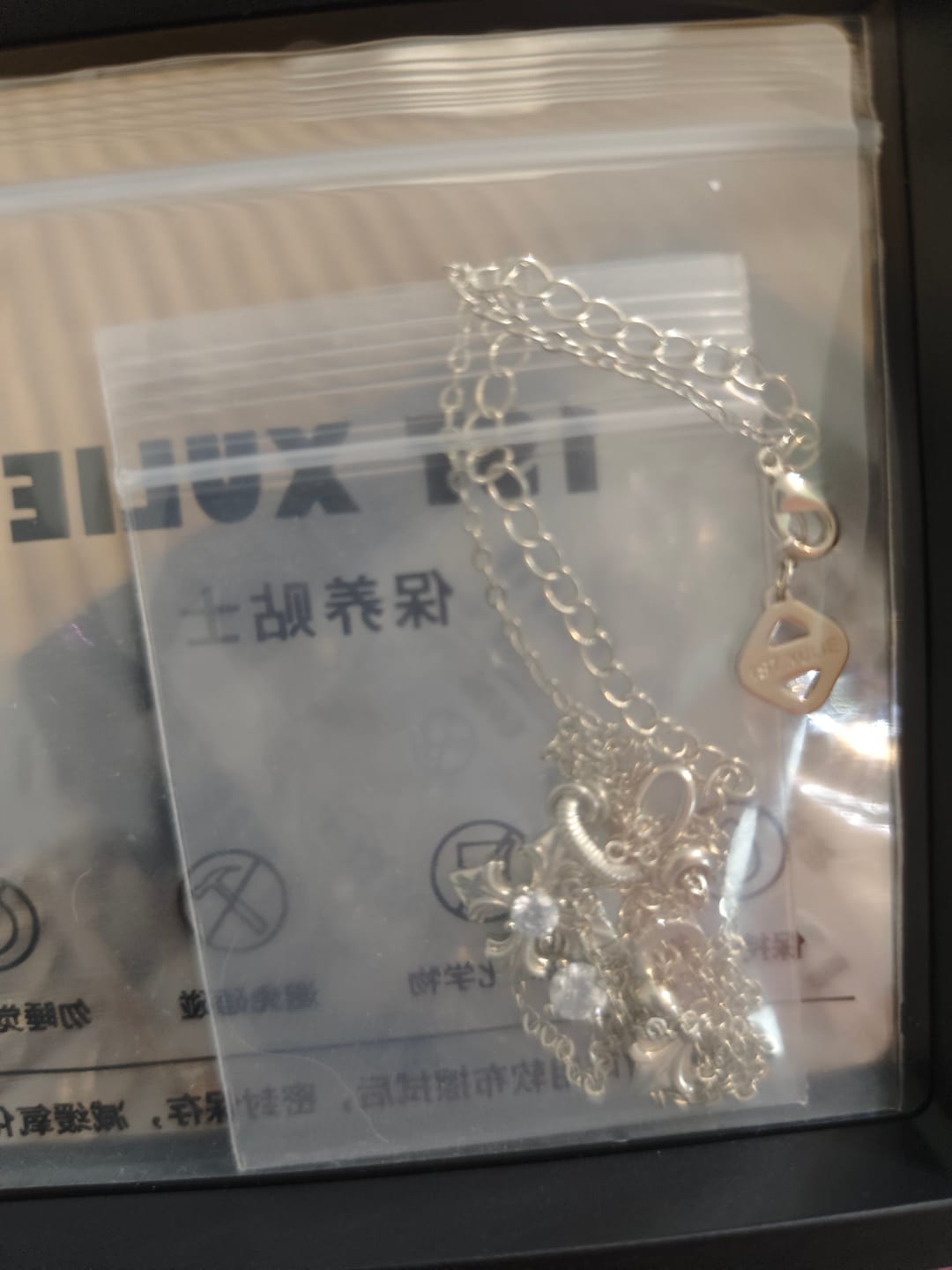 Customer photo review of "Bastet" Vintage Iris Pendant Necklace, with Zirconia