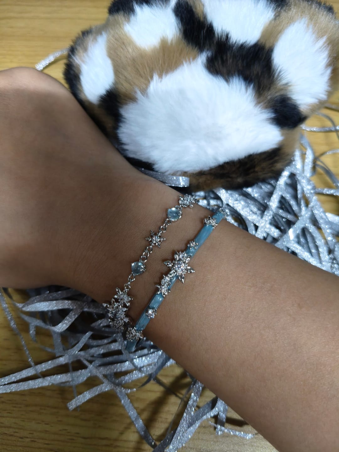 Customer photo review of "Snow Land" Platinum Plated Snowflake Charm Bracelet