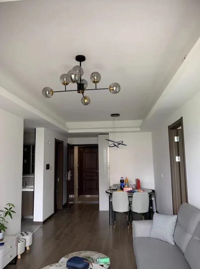 Customer photo review of Glass Chandelier, Iron Arms with Blown Glass Globes, 70–90 cm