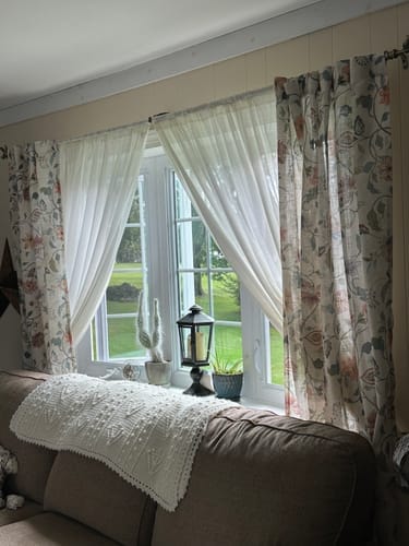 Customer photo review of Hattie Floral Linen Blend Custom Curtains
