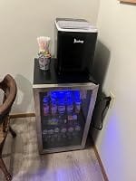 Customer photo review of Simzlife 4.5 Cu.ft Beverage Refrigerator and Cooler, 145 Can Mini fridge with Glass Door for Soda Beer Wine, Small Drink Dispenser with Digital Adjustable Thermostat for Home Office Bar
