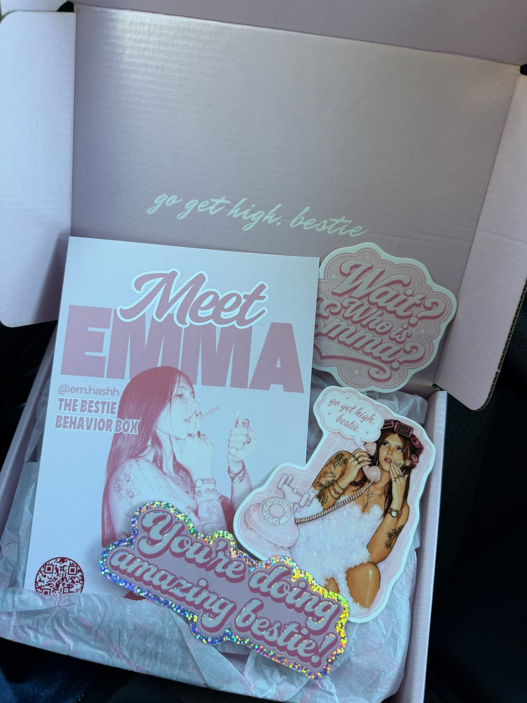 Customer photo review of The Bestie Behavior Box — em.hashh × August Cannabis Club