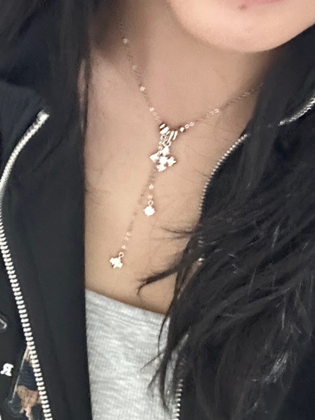Customer photo review of "Bastet" Vintage Iris Pendant Necklace, with Zirconia