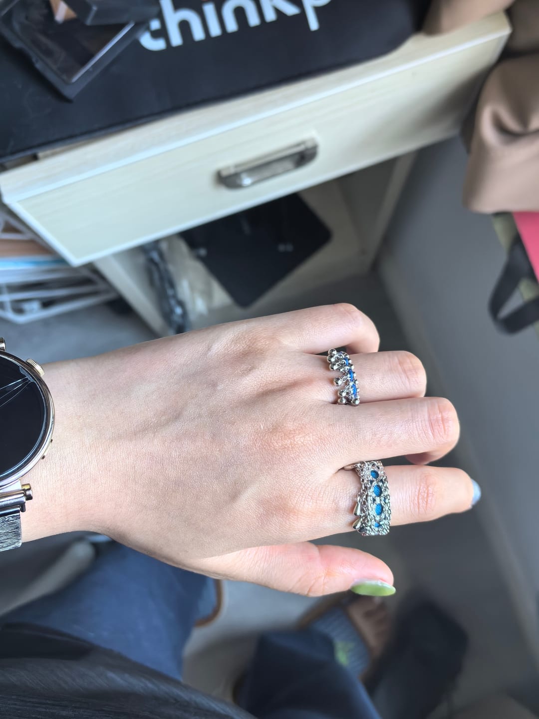 Customer photo review of "MIAO" 925 Sterling Silver Tassel Statement Ring