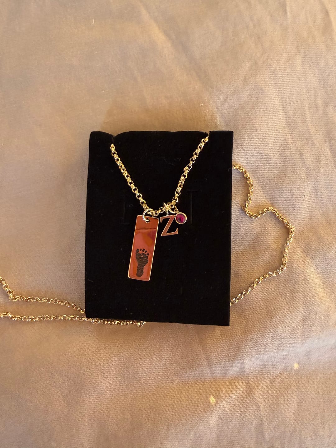 Customer photo review of Mens Engraved Necklace