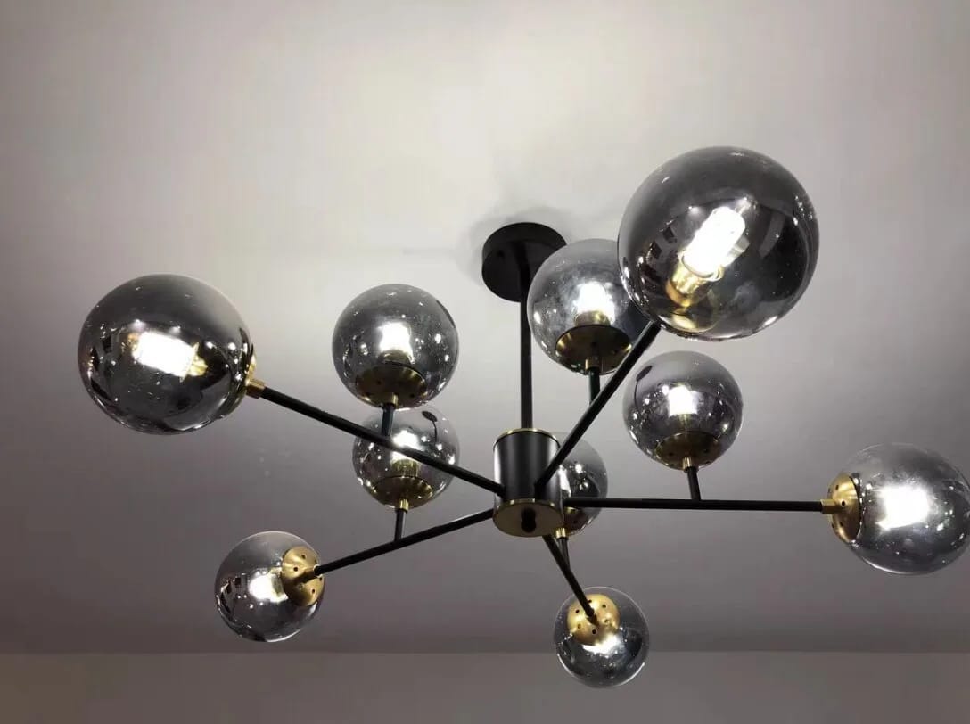 Customer photo review of Glass Chandelier, Iron Arms with Blown Glass Globes, 70–90 cm