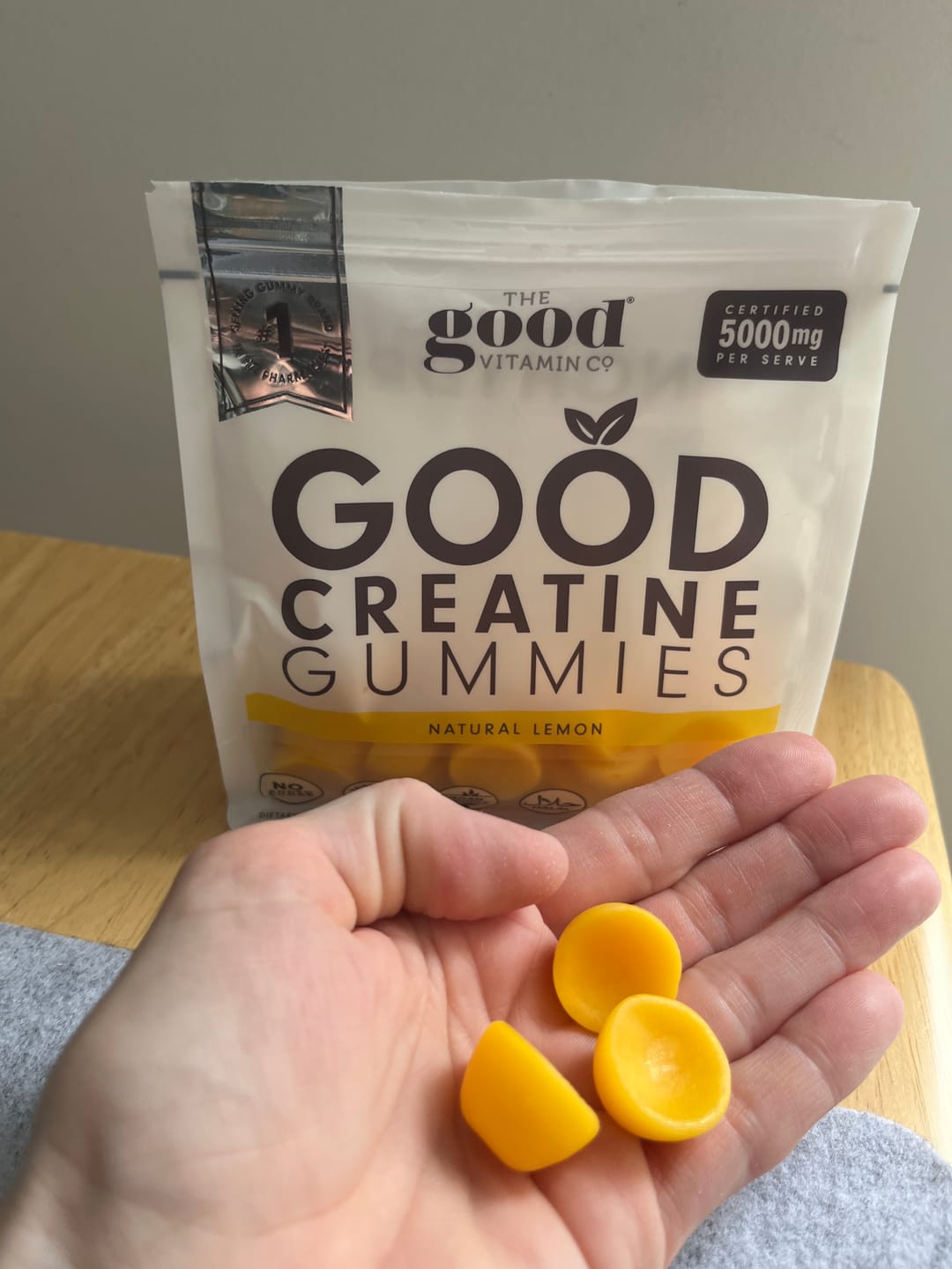 Customer photo review of Good Creatine Monohydrate 5000MG Natural Lemon 90s