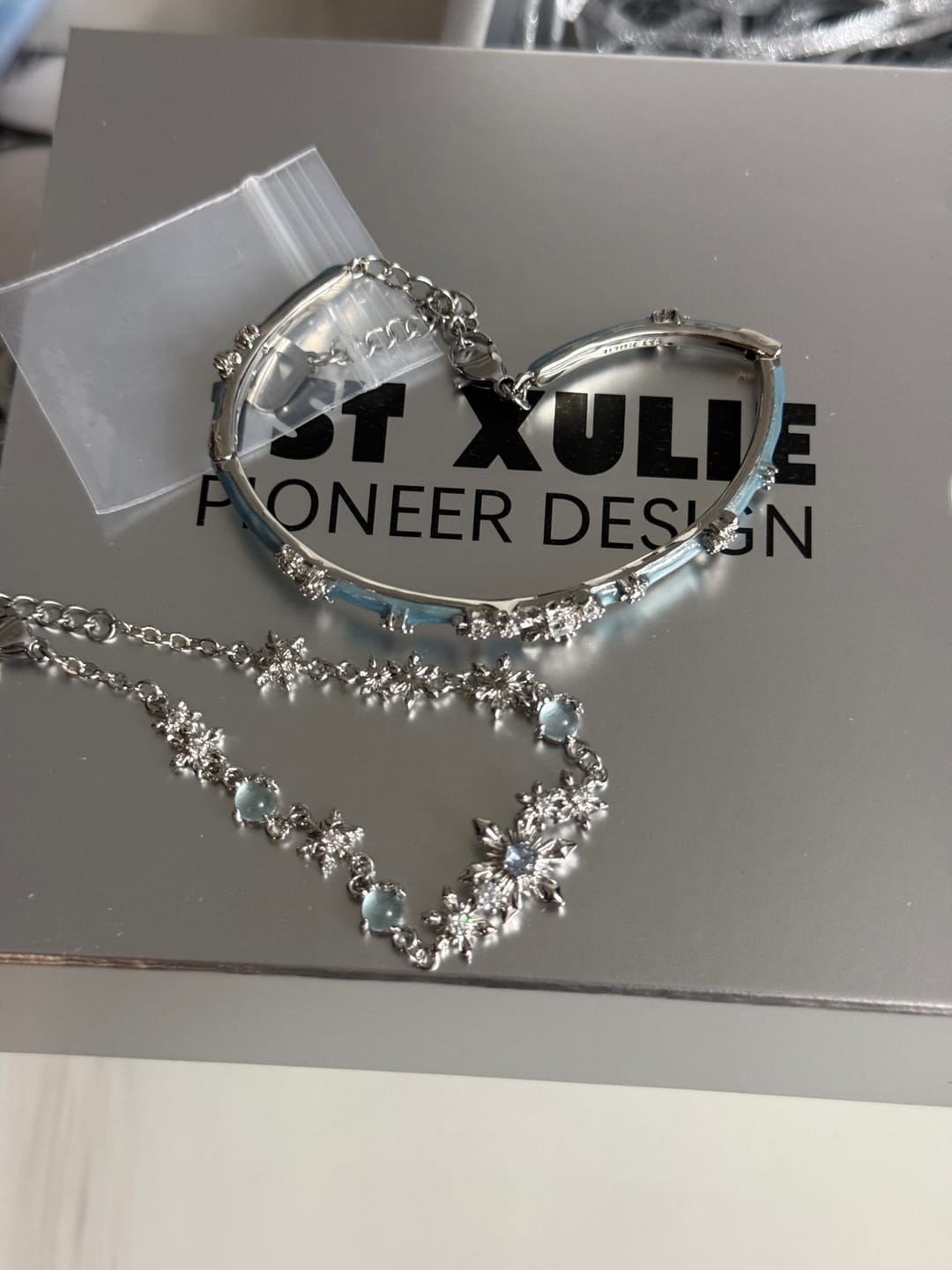 Customer photo review of "Snow Land" Platinum Plated Snowflake Charm Bracelet
