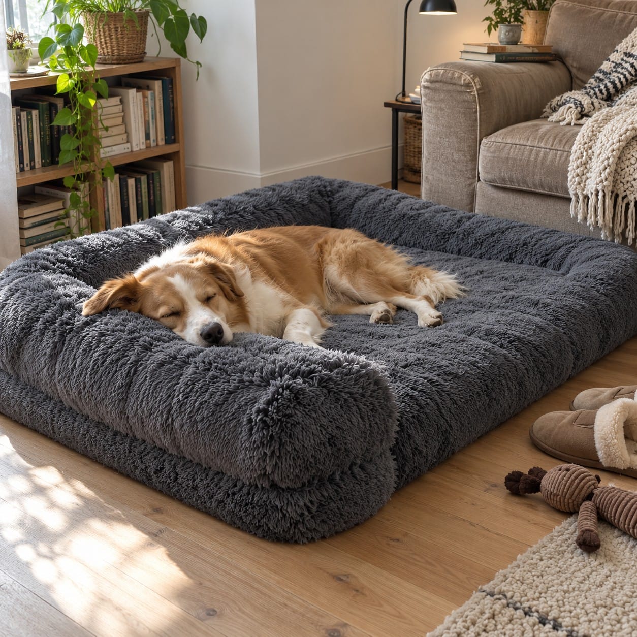 Customer photo review of The Cloud Bed: Human-Sized Bed for You and Your Dog