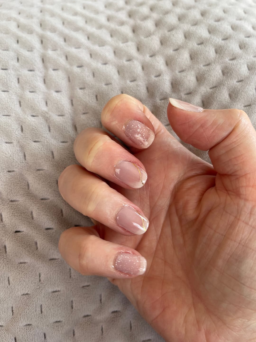 Customer photo review of NEW Luxe Crystal Sparkle DIY Semicured Gel Nail Sticker Kit