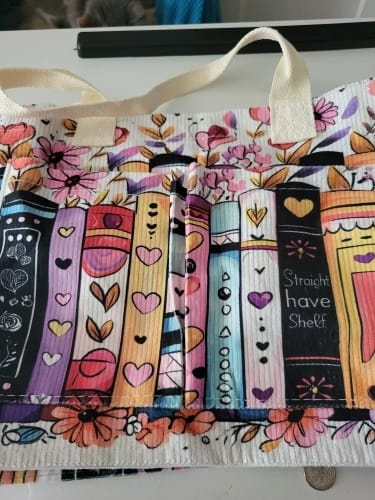 Customer photo review of Booked & Blooming Tote Bag