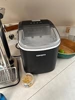 Customer photo review of Simzlife Portable Countertop Ice Maker, 26 Lbs/24H, 9 Bullet-Shaped Ice Cubes in 6 Minutes, Self-Cleaning Ice Machine, Red