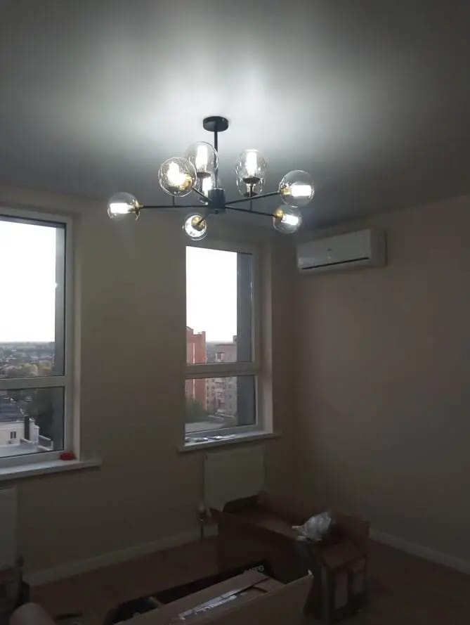 Customer photo review of Glass Chandelier, Iron Arms with Blown Glass Globes, 70–90 cm