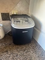 Customer photo review of Simzlife Portable Countertop Ice Maker, 26 Lbs/24H, 9 Bullet-Shaped Ice Cubes in 6 Minutes, Self-Cleaning Ice Machine, Red