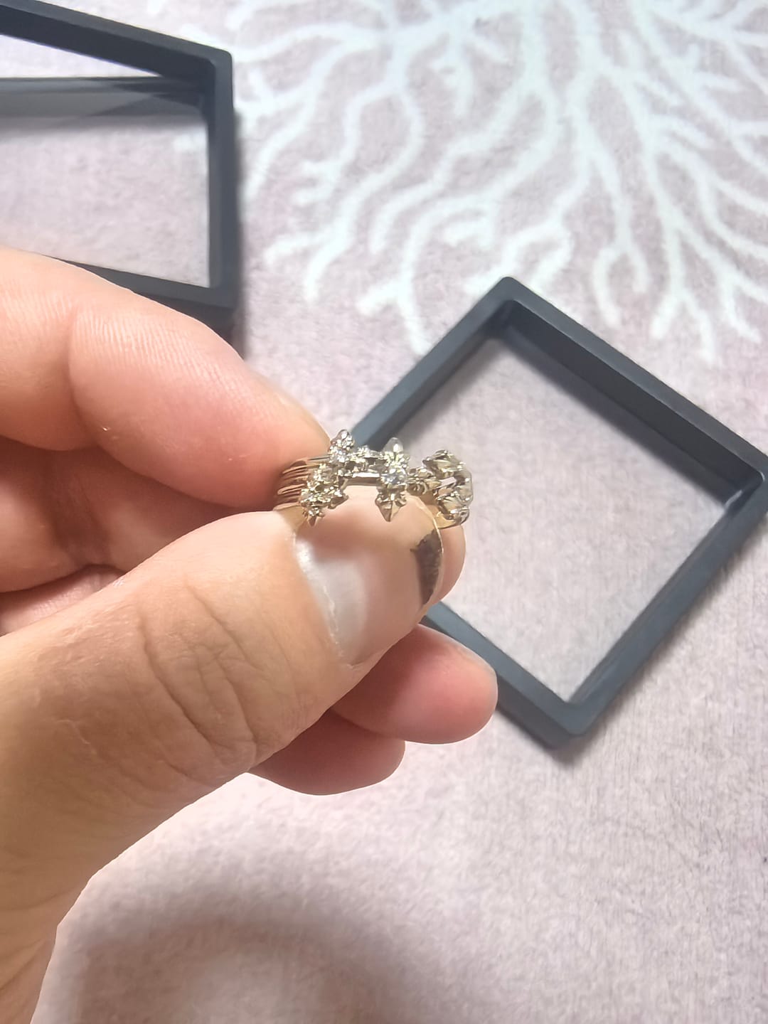 Customer photo review of "Bastet" 14K Gold Plated Elegant Statement Iris Adjustable Ring