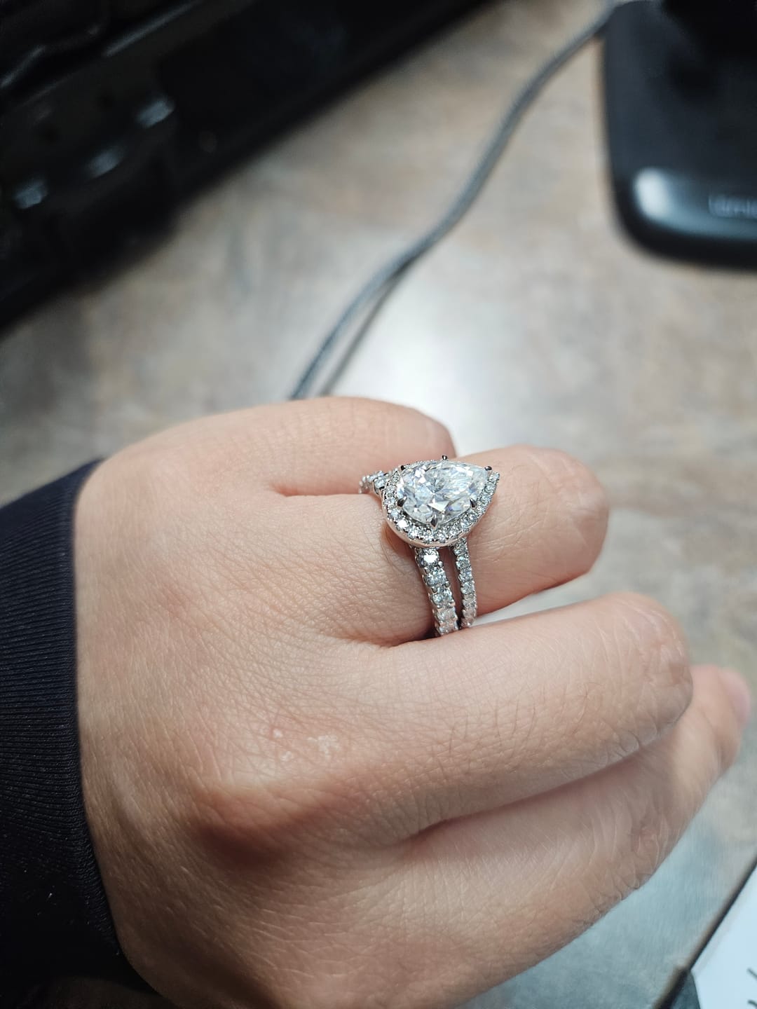 Customer photo review of 2 mm Moissanite Eternity Ring