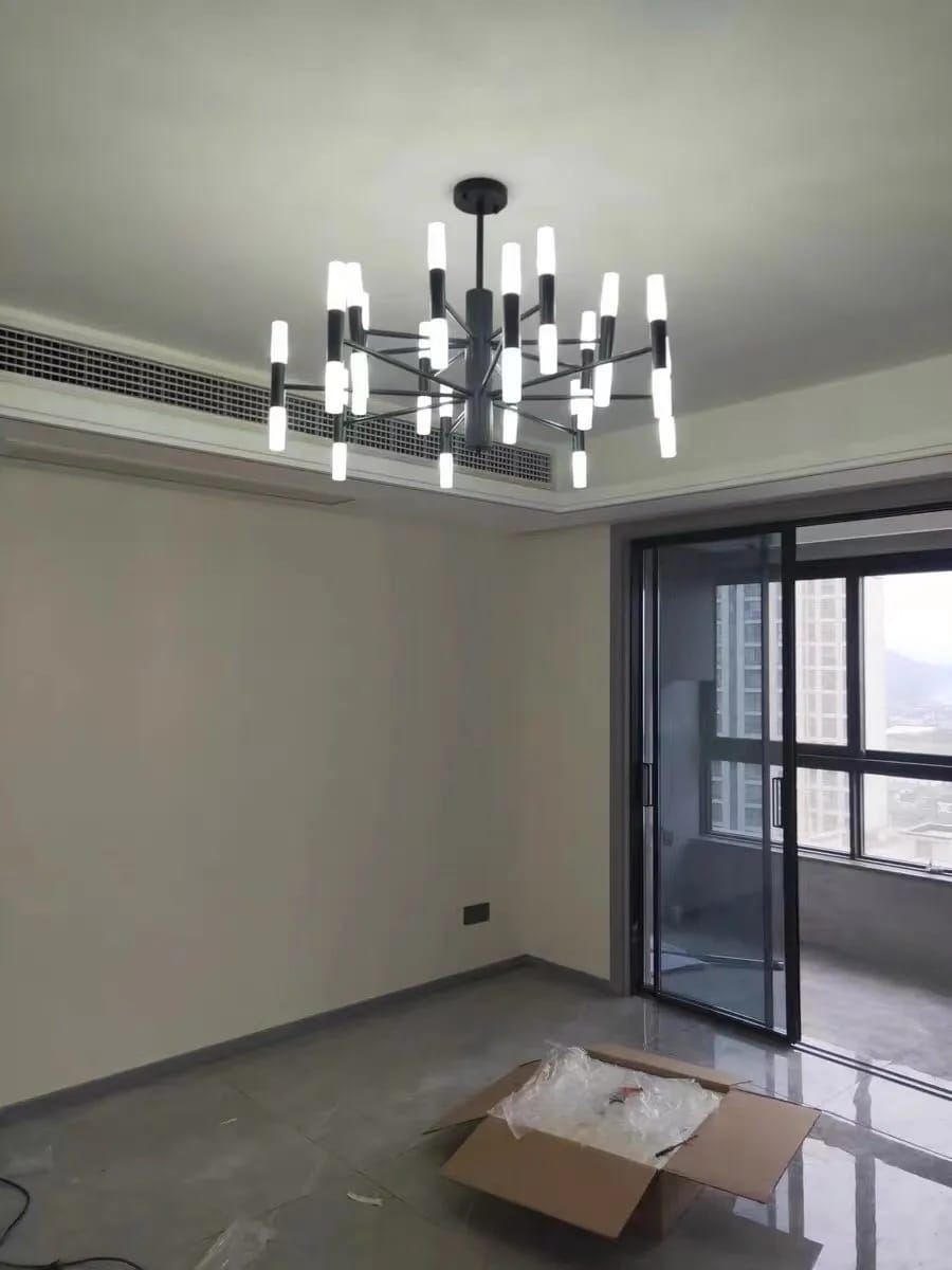 Customer photo review of Iron Chandelier, Acrylic Shades, Stick Style, LED, 68-100 cm