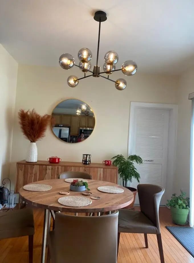 Customer photo review of Glass Chandelier, Iron Arms with Blown Glass Globes, 70–90 cm