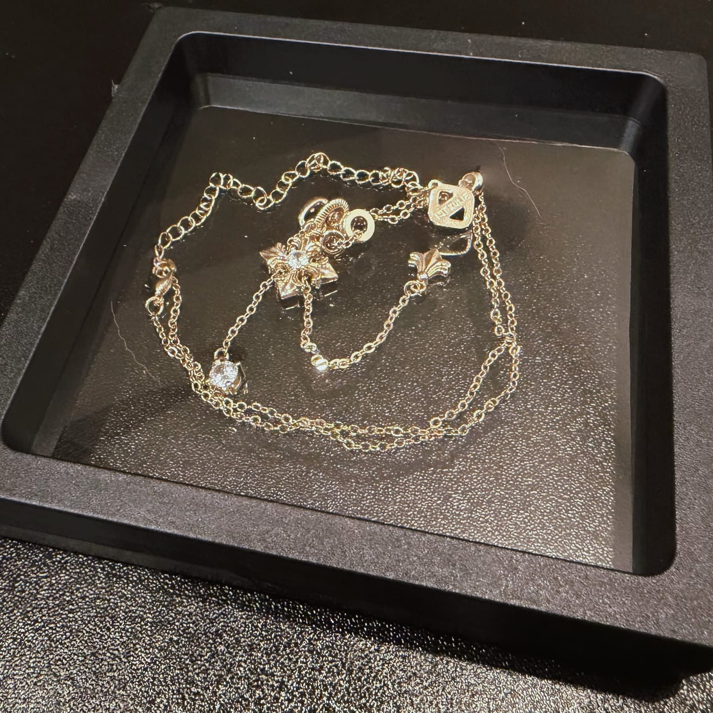 Customer photo review of "Bastet" Vintage Iris Pendant Necklace, with Zirconia
