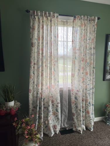 Customer photo review of Hattie Floral Linen Blend Custom Curtains