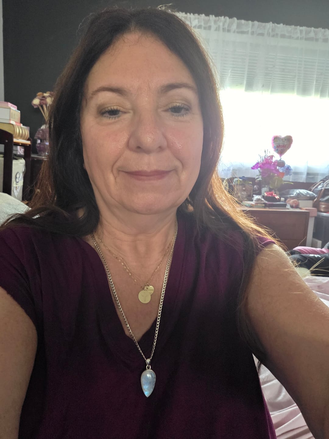 Customer photo review of Large AAA Rainbow Moonstone Pendant 1 5/8" (.925 Sterling Silver)