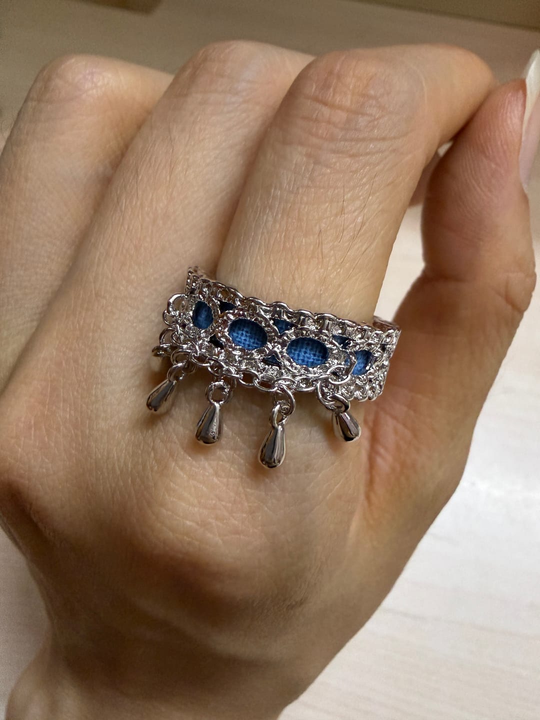 Customer photo review of "MIAO" 925 Sterling Silver Tassel Statement Ring