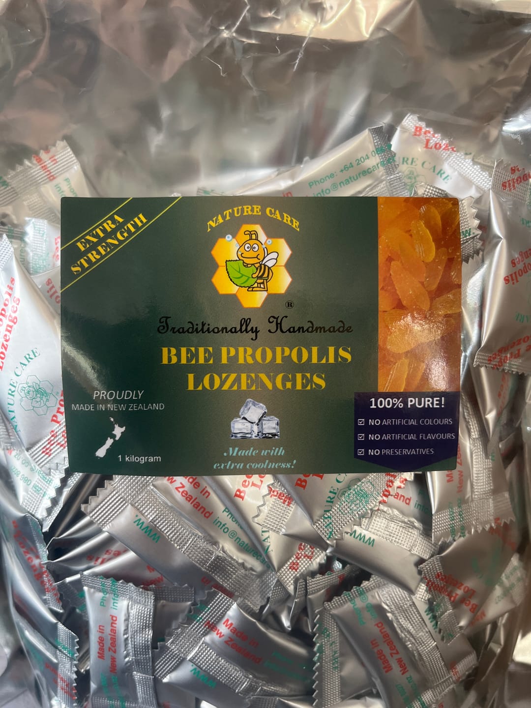 Customer photo review of Nature Care Bee Propolis Lozenges Extra Strength 1kg