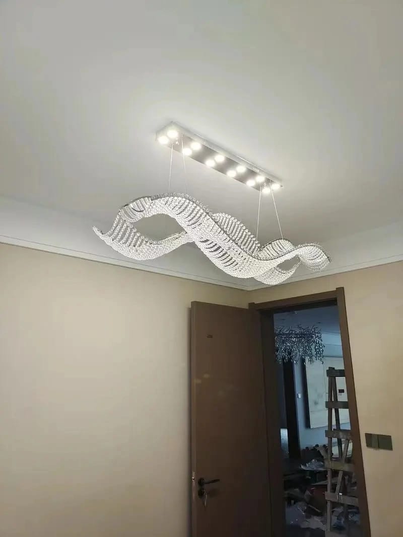 Customer photo review of Crystal Chandelier, Ribbon-Inspired Design, Integrated LED, 120–150 cm