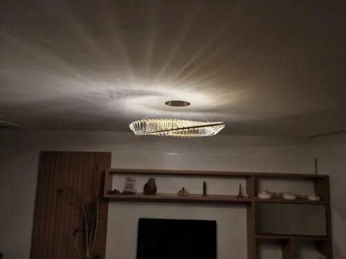 Customer photo review of Gold Crystal Chandelier, Twisting Ring, Hardwired LED, 40-100 cm