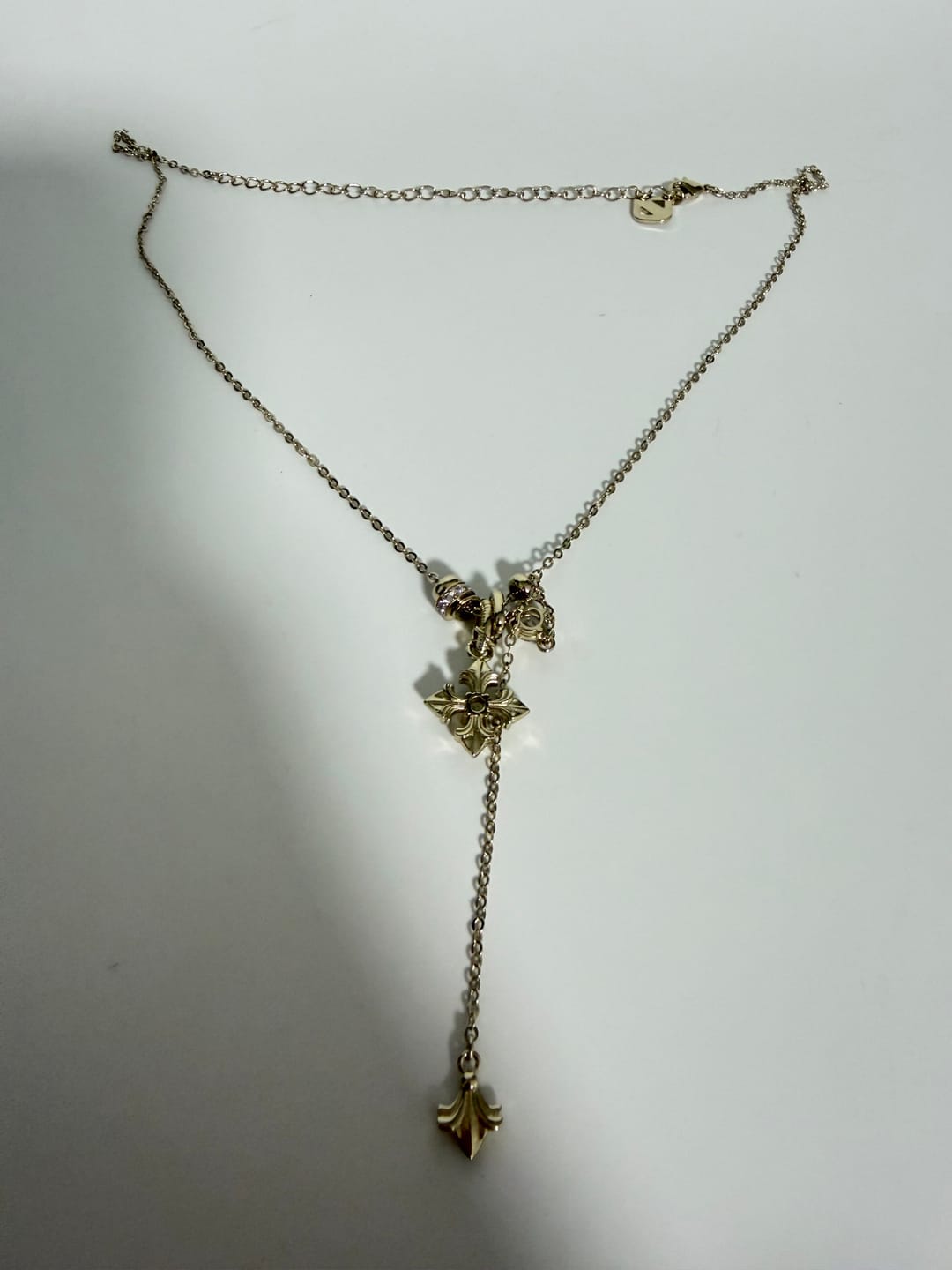 Customer photo review of "Bastet" Vintage Iris Pendant Necklace, with Zirconia