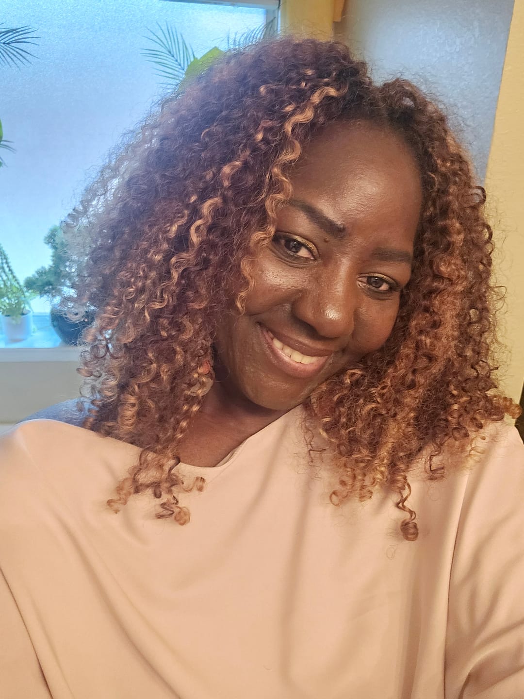 Customer photo review of #T1B/4/27/30 Mix Blend Water Curly Crochet Human Hair