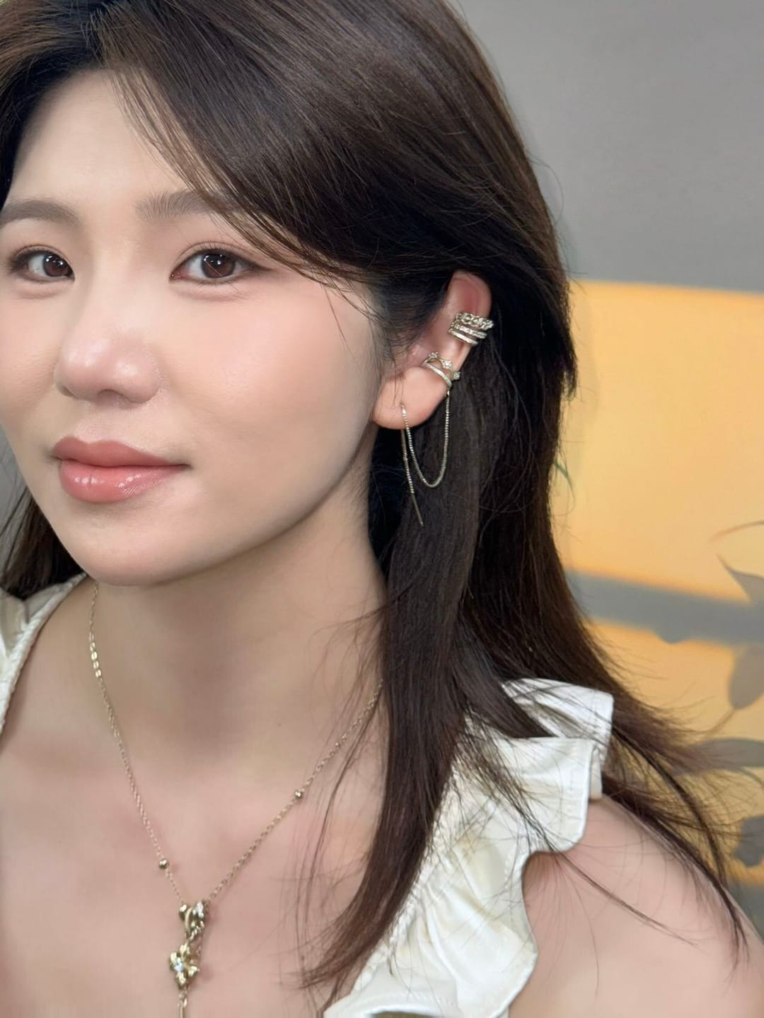 Customer photo review of "Bastet" 14K Gold Plated Vintage Iris Ear Cuffs, Statement Cartilage Earrings