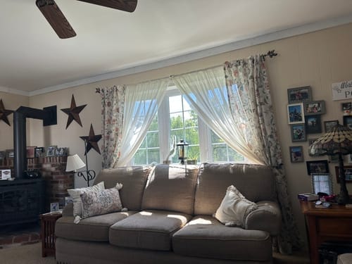 Customer photo review of Hattie Floral Linen Blend Custom Curtains