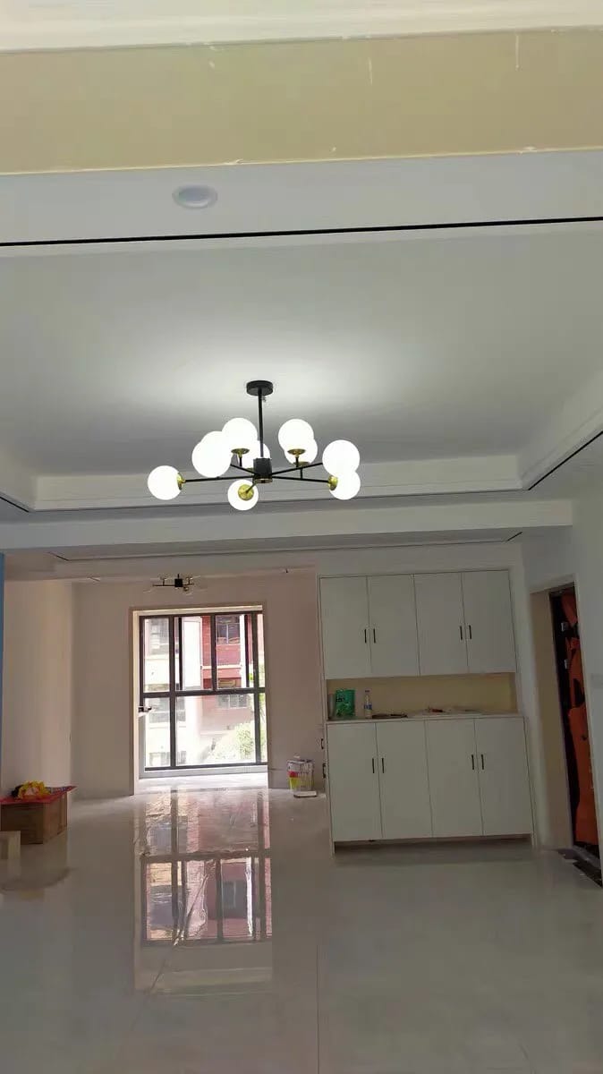 Customer photo review of Glass Chandelier, Iron Arms with Blown Glass Globes, 70–90 cm