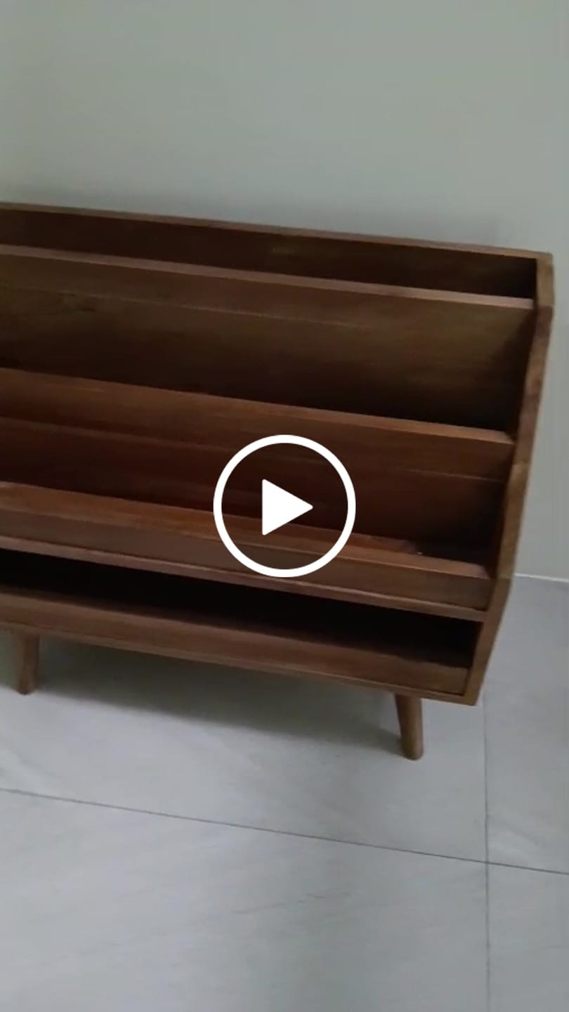 Customer video review of Book Display Shelf in Solid Teak Wood