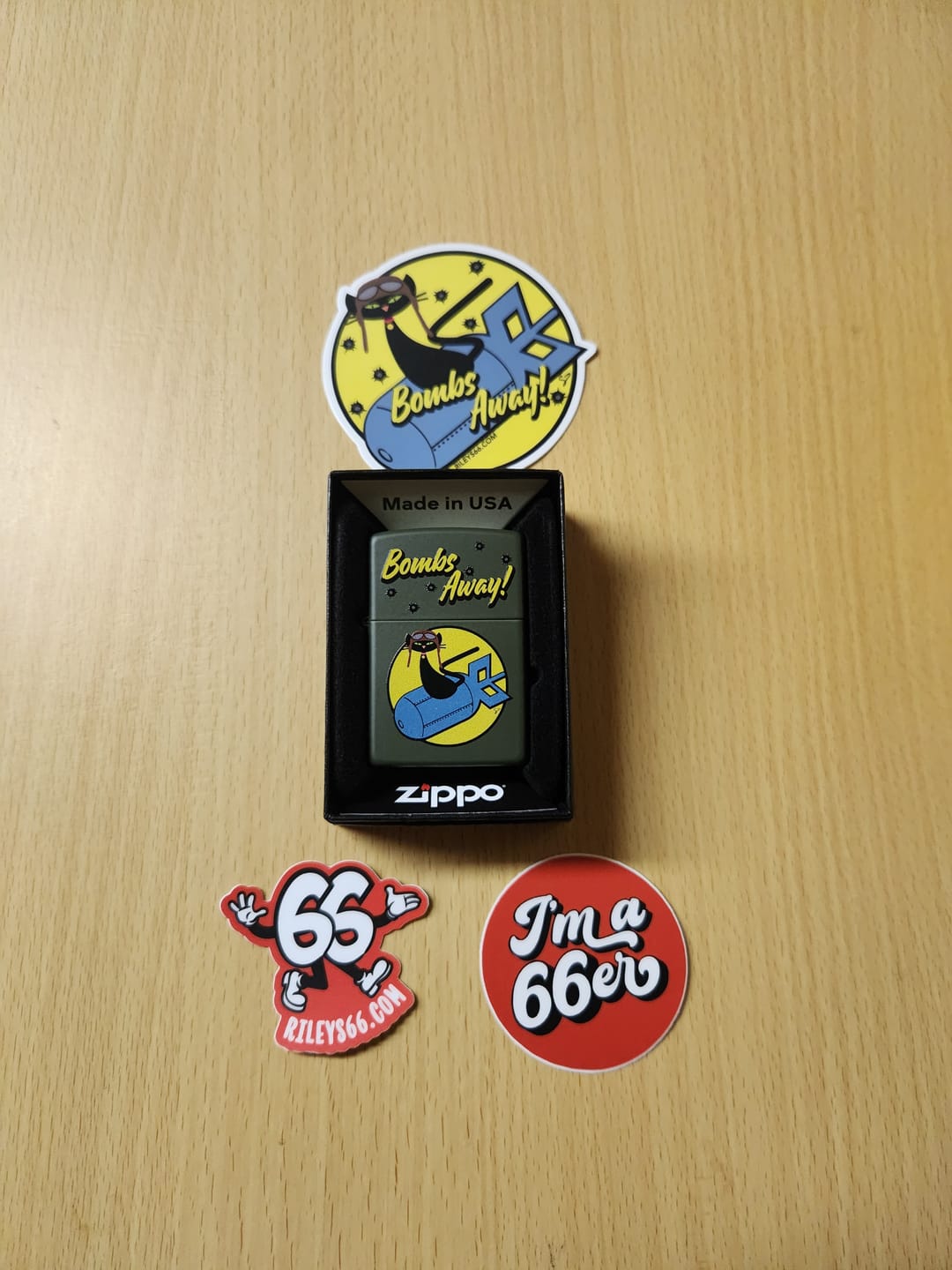 Customer photo review of Bombs Away Zippo Lighter - Riley's 66 Original Artwork