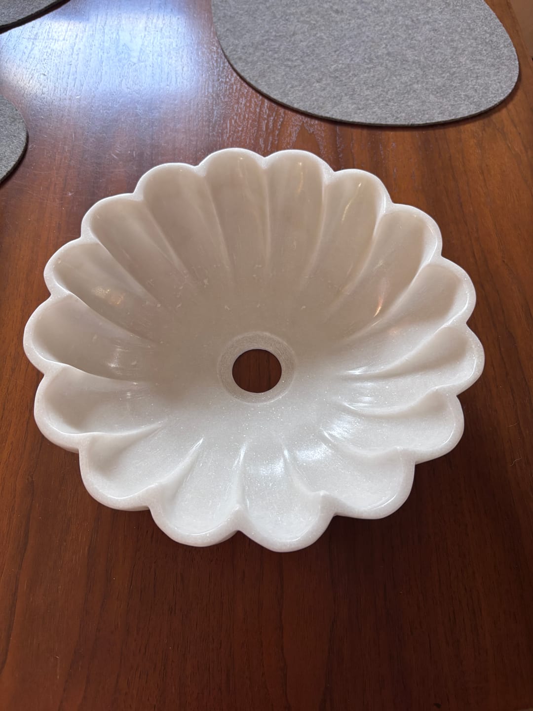 Customer photo review of The Scallop Marble Wash Basin