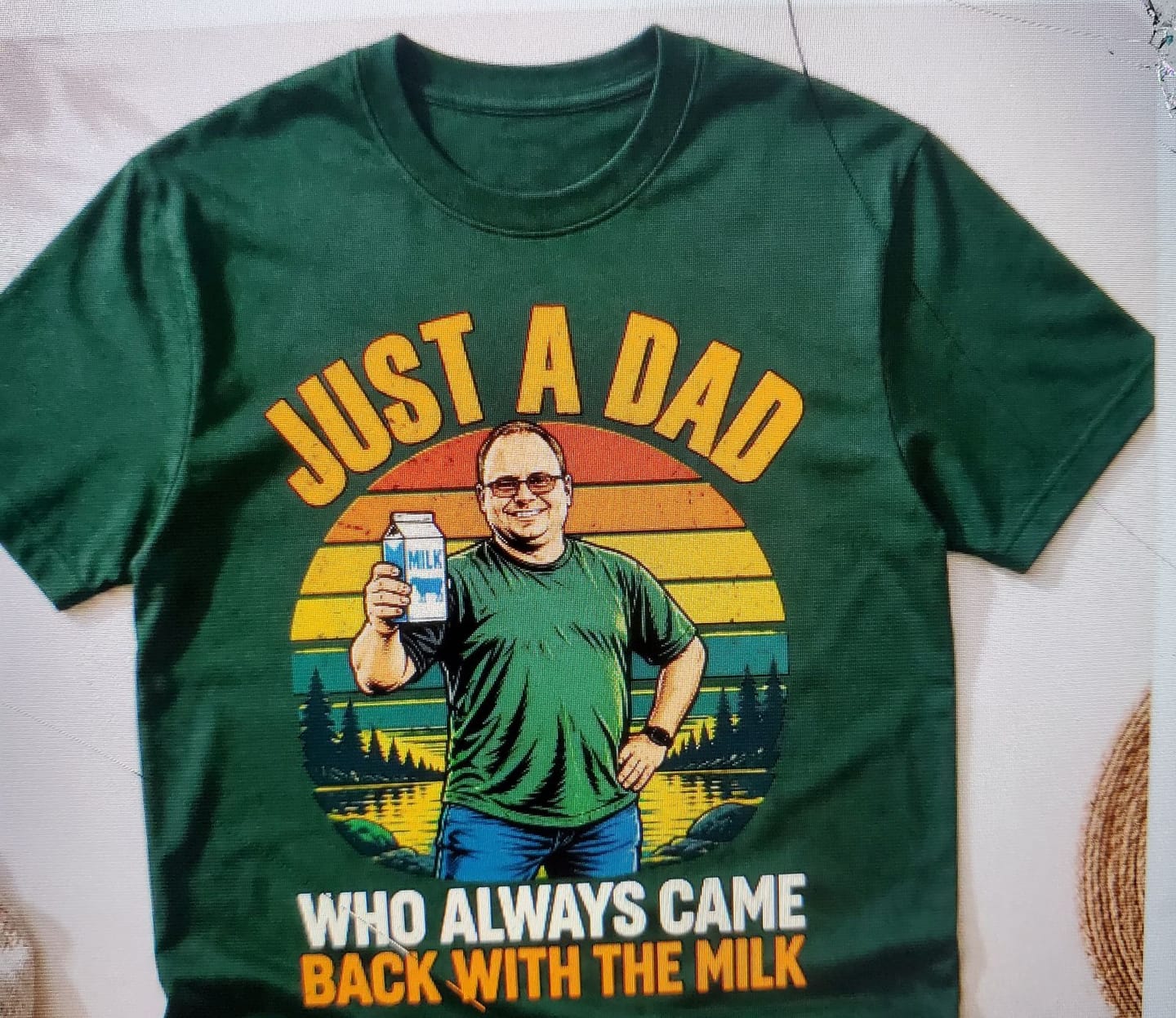 Customer photo review of Dad Milk| Custom T-shirt