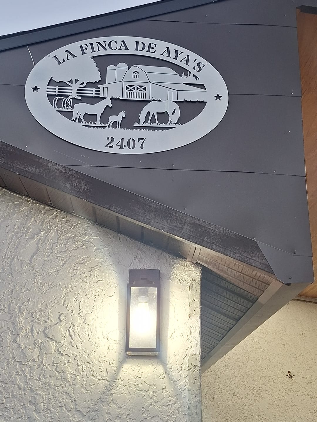 Customer photo review of Horse Ranch Metal Sign