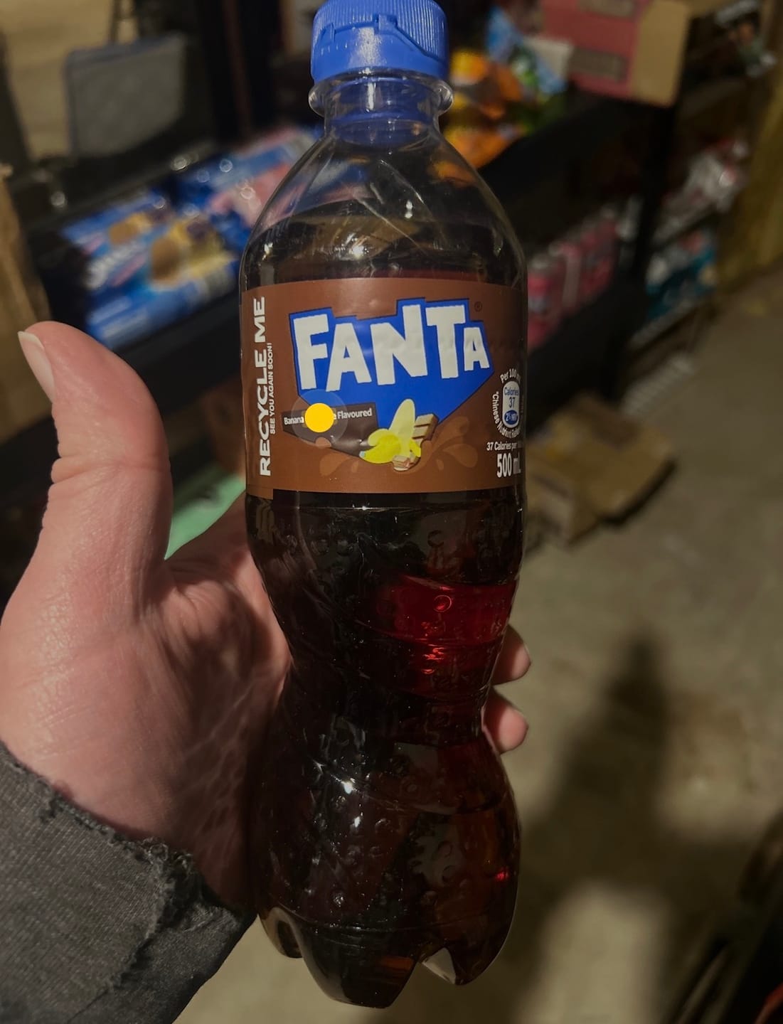 Customer photo review of Fanta Banana Chocolate - 16.9fl.oz (500ml)