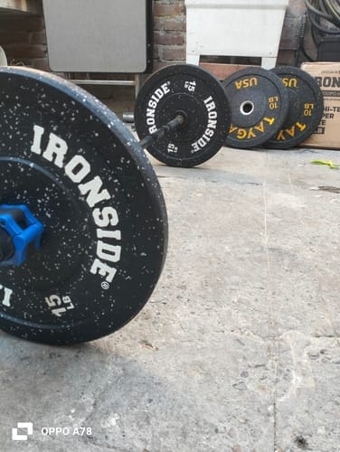 Customer photo review of Disco Olímpico Bumper Hi-Temp IRONSIDE (10 a 45 LB)