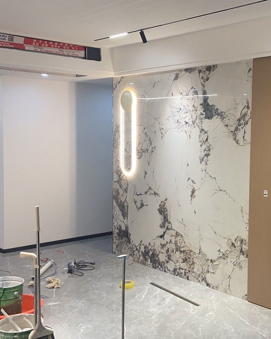 Customer photo review of Curved LED Tube Wall Light, Round Disc Mount, Wall Sconce