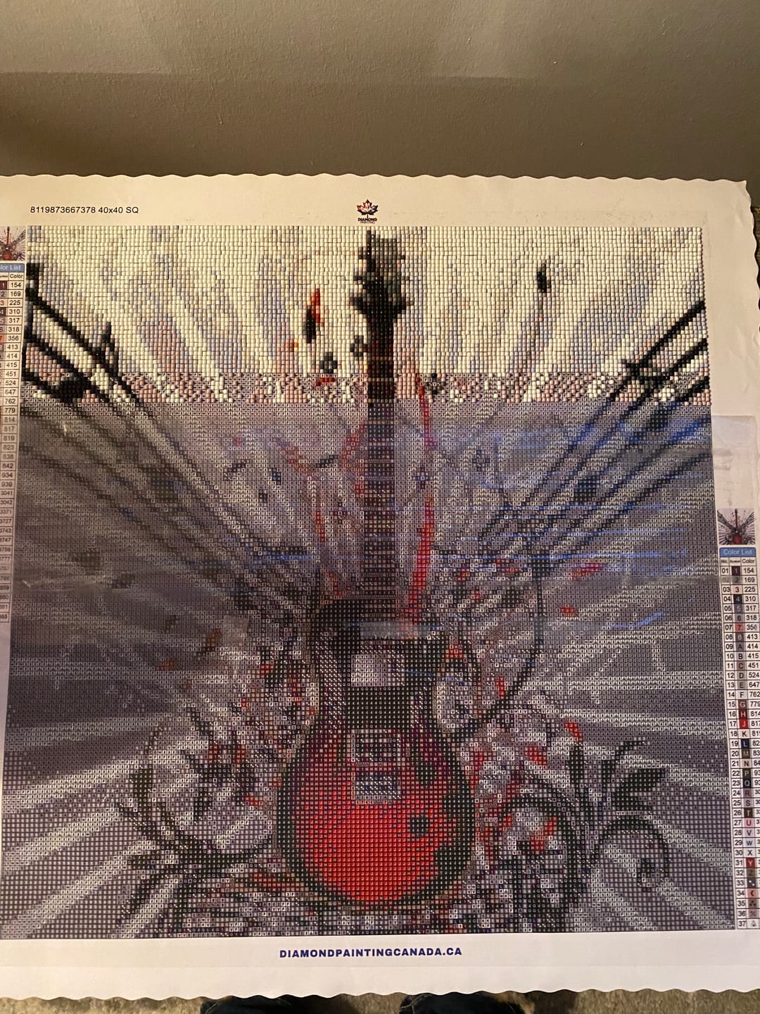 Customer photo review of Music Guitarist Full Drill - 5D DIY Embroidery  Diamond Painting Kits NB0062