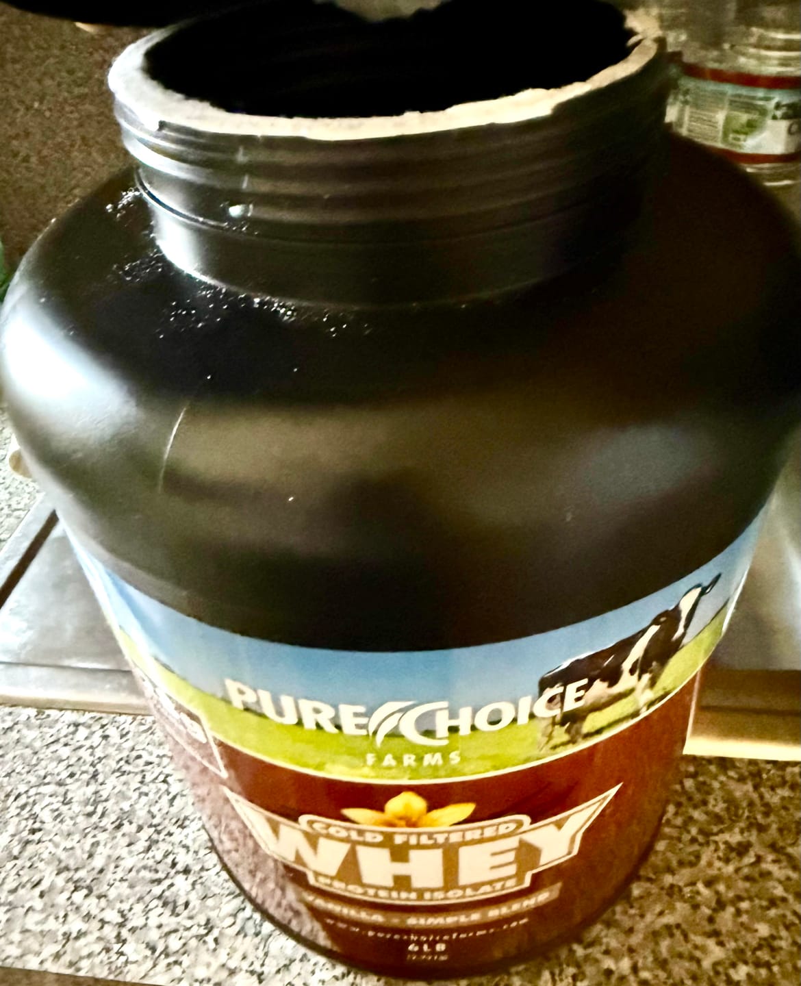 Customer photo review of Whey Protein Isolate with Organic Vanilla