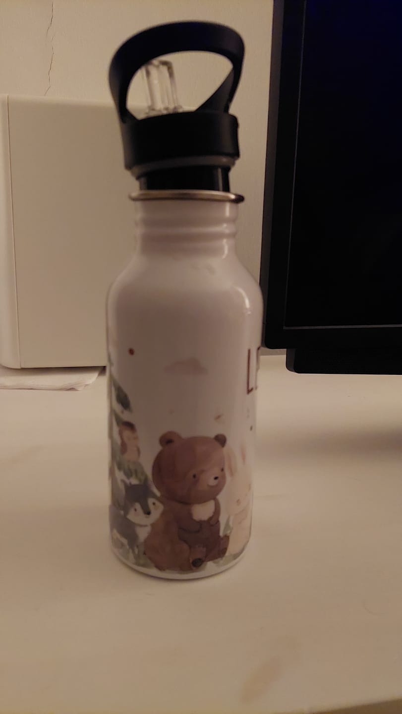 Customer photo review of Trinkflasche Kinder Edelstahl - Waldtiere