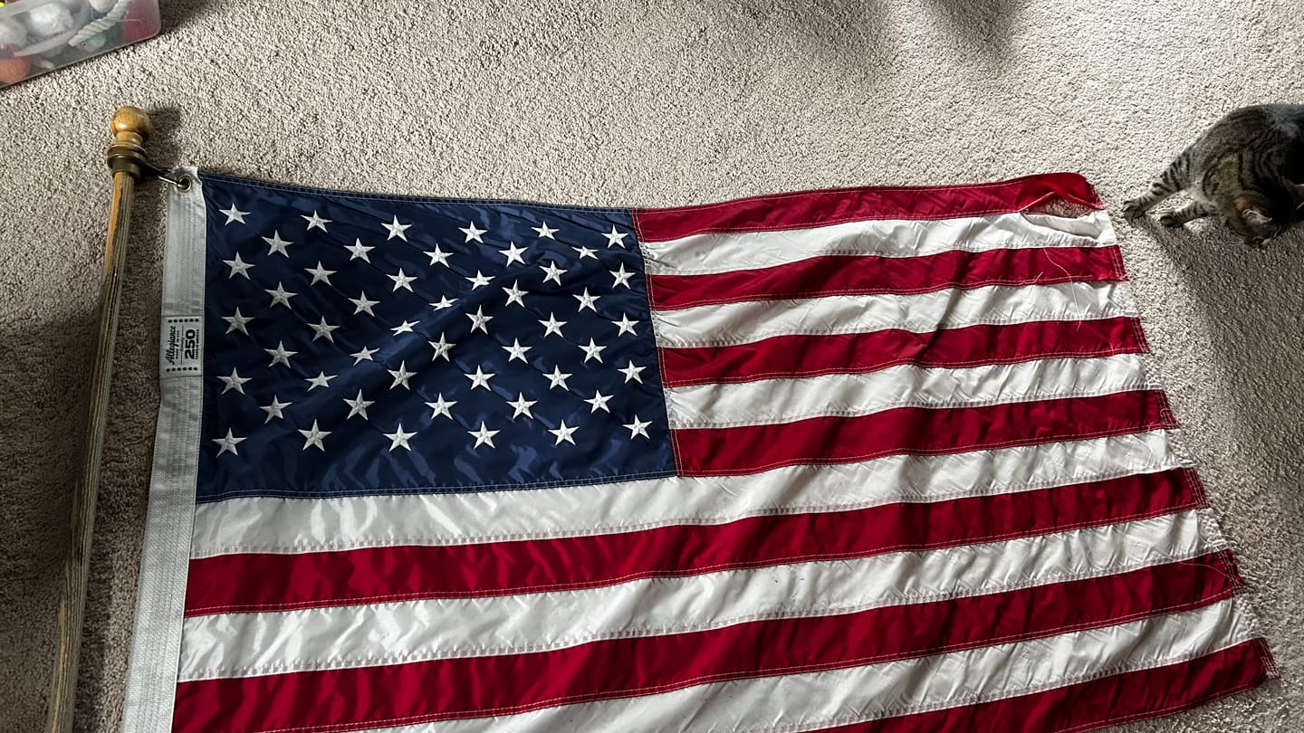 Customer photo review of 3' x 5' American Flag Set