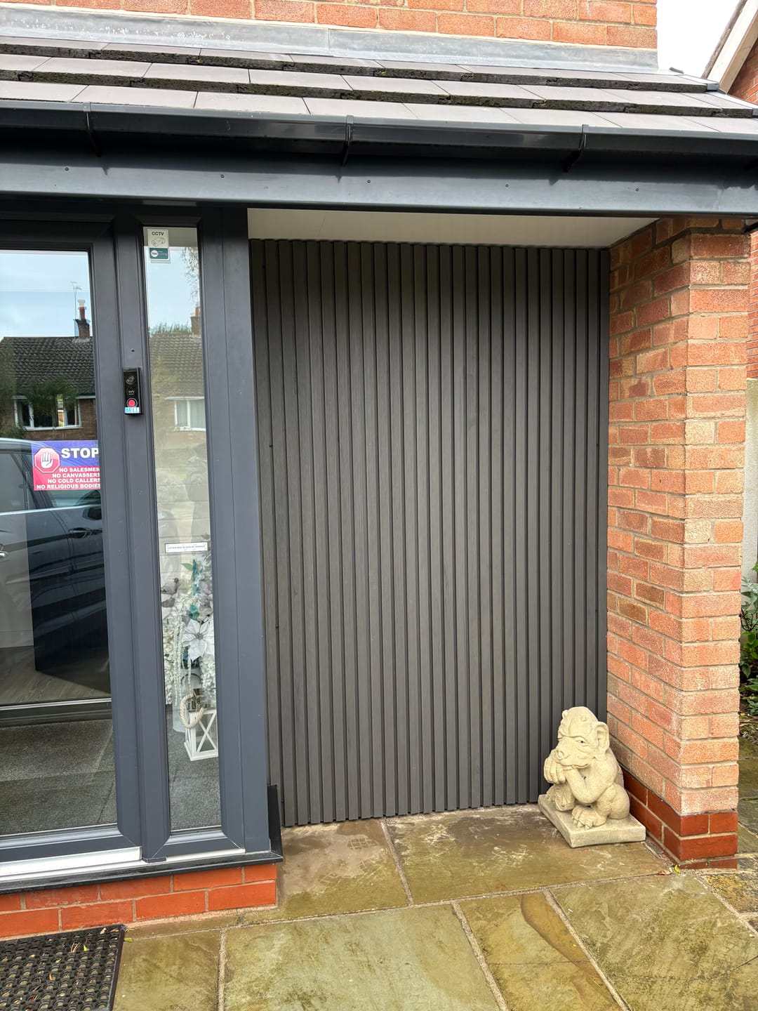 Customer photo review of Anthracite Grey Slat Outdoor Wall Cladding